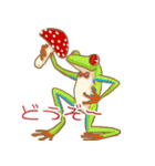 アカメアマガエルとベニテングダケ（個別スタンプ：9）