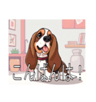 バセットハウンドがいっぱい（個別スタンプ：3）