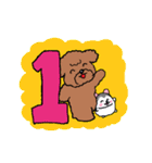 トイプーちゃん数字と曜日スタンプ（個別スタンプ：1）