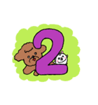 トイプーちゃん数字と曜日スタンプ（個別スタンプ：2）