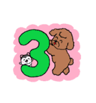 トイプーちゃん数字と曜日スタンプ（個別スタンプ：3）