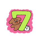トイプーちゃん数字と曜日スタンプ（個別スタンプ：7）