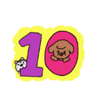 トイプーちゃん数字と曜日スタンプ（個別スタンプ：10）