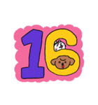 トイプーちゃん数字と曜日スタンプ（個別スタンプ：16）