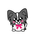 ずっと使えるワンコスタンプ♪黒パピヨン犬（個別スタンプ：35）