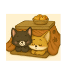 にゃん吉コン太の秋スタンプ（個別スタンプ：12）