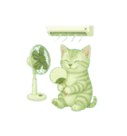 推し猫【緑】,,,,,,,（個別スタンプ：26）