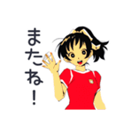 ポニテ女子の部活動スタンプ（個別スタンプ：9）