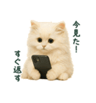 長毛白猫ぬいぐるみのゆる言い訳スタンプ（個別スタンプ：8）