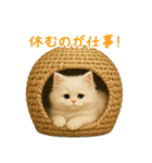 長毛白猫ぬいぐるみのゆる言い訳スタンプ（個別スタンプ：39）