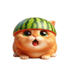 スイカ頭の大萌え猫日常（個別スタンプ：6）