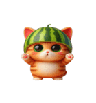 スイカ頭の大萌え猫日常（個別スタンプ：7）