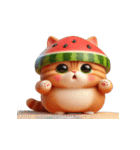 スイカ頭の大萌え猫日常（個別スタンプ：8）