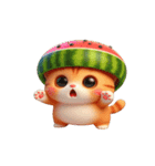 スイカ頭の大萌え猫日常（個別スタンプ：9）