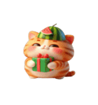 スイカ頭の大萌え猫日常（個別スタンプ：10）