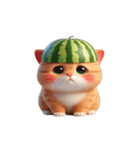 スイカ頭の大萌え猫日常（個別スタンプ：14）