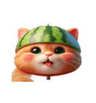 スイカ頭の大萌え猫日常（個別スタンプ：15）