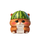 スイカ頭の大萌え猫日常（個別スタンプ：18）