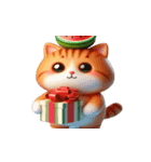 スイカ頭の大萌え猫日常（個別スタンプ：19）