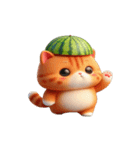 スイカ頭の大萌え猫日常（個別スタンプ：20）