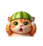 スイカ頭の大萌え猫日常（個別スタンプ：23）
