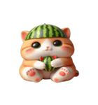 スイカ頭の大萌え猫日常（個別スタンプ：24）