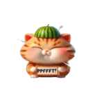 スイカ頭の大萌え猫日常（個別スタンプ：25）
