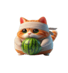 スイカ頭の大萌え猫日常（個別スタンプ：27）