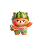 スイカ頭の大萌え猫日常（個別スタンプ：32）