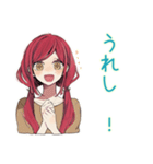 普段着赤髪女子★感情ジェットコースター（個別スタンプ：7）