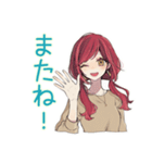 普段着赤髪女子★感情ジェットコースター（個別スタンプ：10）