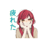 普段着赤髪女子★感情ジェットコースター（個別スタンプ：20）