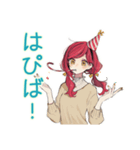 普段着赤髪女子★感情ジェットコースター（個別スタンプ：25）