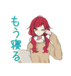 普段着赤髪女子★感情ジェットコースター（個別スタンプ：39）