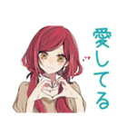 普段着赤髪女子★感情ジェットコースター（個別スタンプ：40）