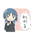 多分クールなウルフカットの子（個別スタンプ：15）