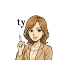 綺麗なお姉さん「ありがとう」色々スタンプ（個別スタンプ：20）