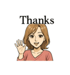 綺麗なお姉さん「ありがとう」色々スタンプ（個別スタンプ：23）