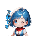 ドタバタ青髪ガール（個別スタンプ：2）