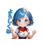ドタバタ青髪ガール（個別スタンプ：3）