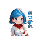 ドタバタ青髪ガール（個別スタンプ：10）