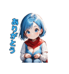 ドタバタ青髪ガール（個別スタンプ：11）