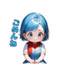 ドタバタ青髪ガール（個別スタンプ：12）