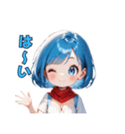 ドタバタ青髪ガール（個別スタンプ：18）