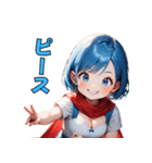 ドタバタ青髪ガール（個別スタンプ：22）