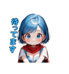 ドタバタ青髪ガール（個別スタンプ：24）