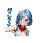 ドタバタ青髪ガール（個別スタンプ：25）
