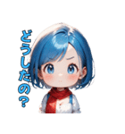 ドタバタ青髪ガール（個別スタンプ：32）