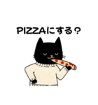 白セーターの黒猫（個別スタンプ：9）