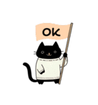 白セーターの黒猫（個別スタンプ：18）